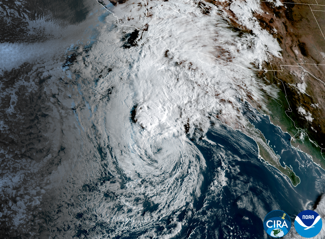 <i>CIRA/CSU and NOAA via CNN Newsource</i><br/>Satellite view of Tropical Storm Rachel on October 10.