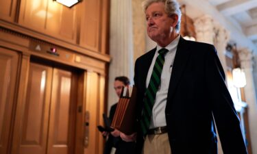 U.S. Sen. John Kennedy (R-LA) arrives for a vote at the U.S. Capitol Building on April 13