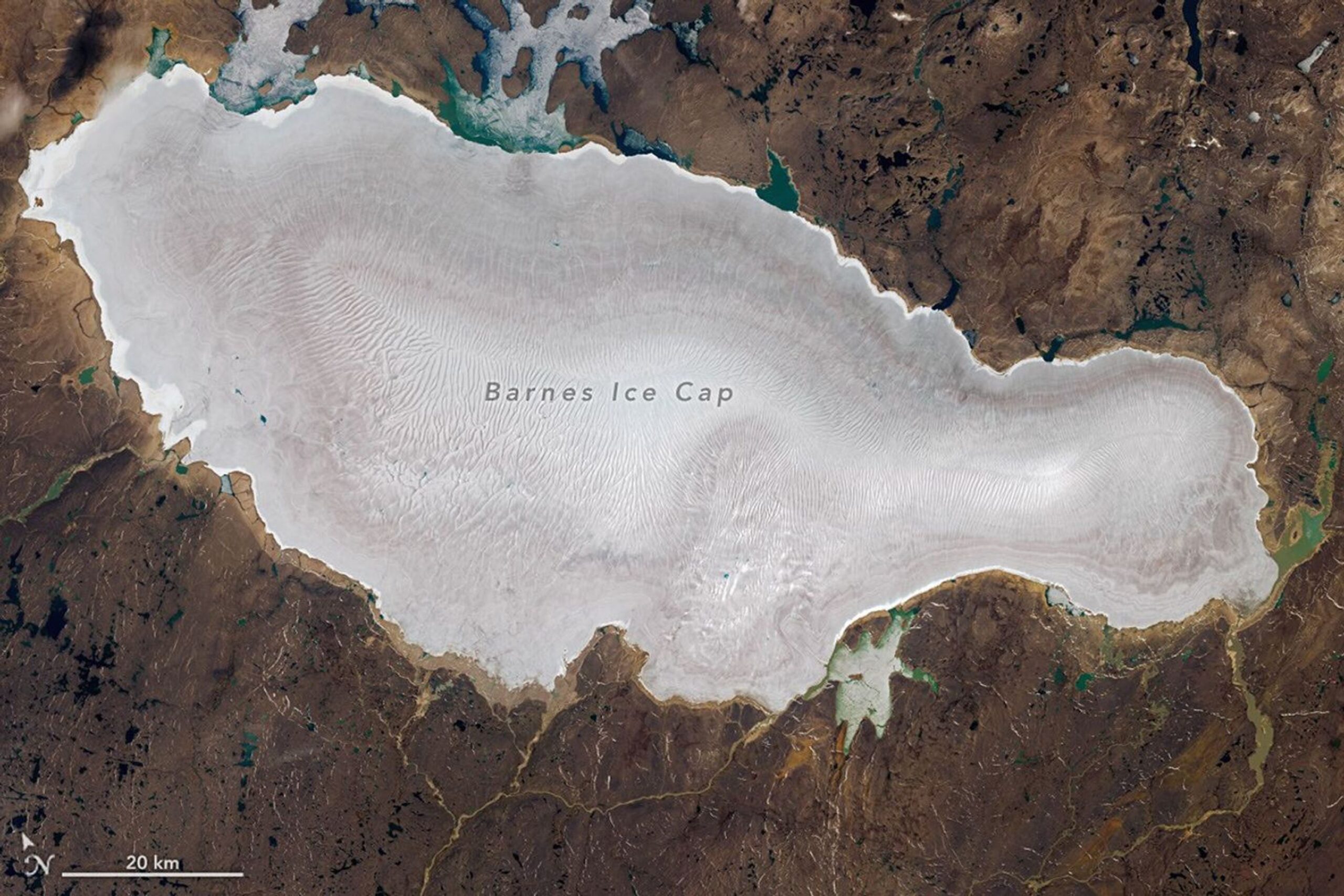 <i>NASA Earth Observatory/Lauren Dauphin via CNN Newsource</i><br/>The Barnes Ice Cap on Baffin Island
