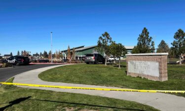 Police tape is placed outside Silver Rail Elementary school