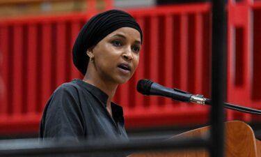 Rep. Ilhan Omar speaks during a campaign rally for Wisconsin Gubernatorial candidate Francesca Hong on August 2 in Milwaukee