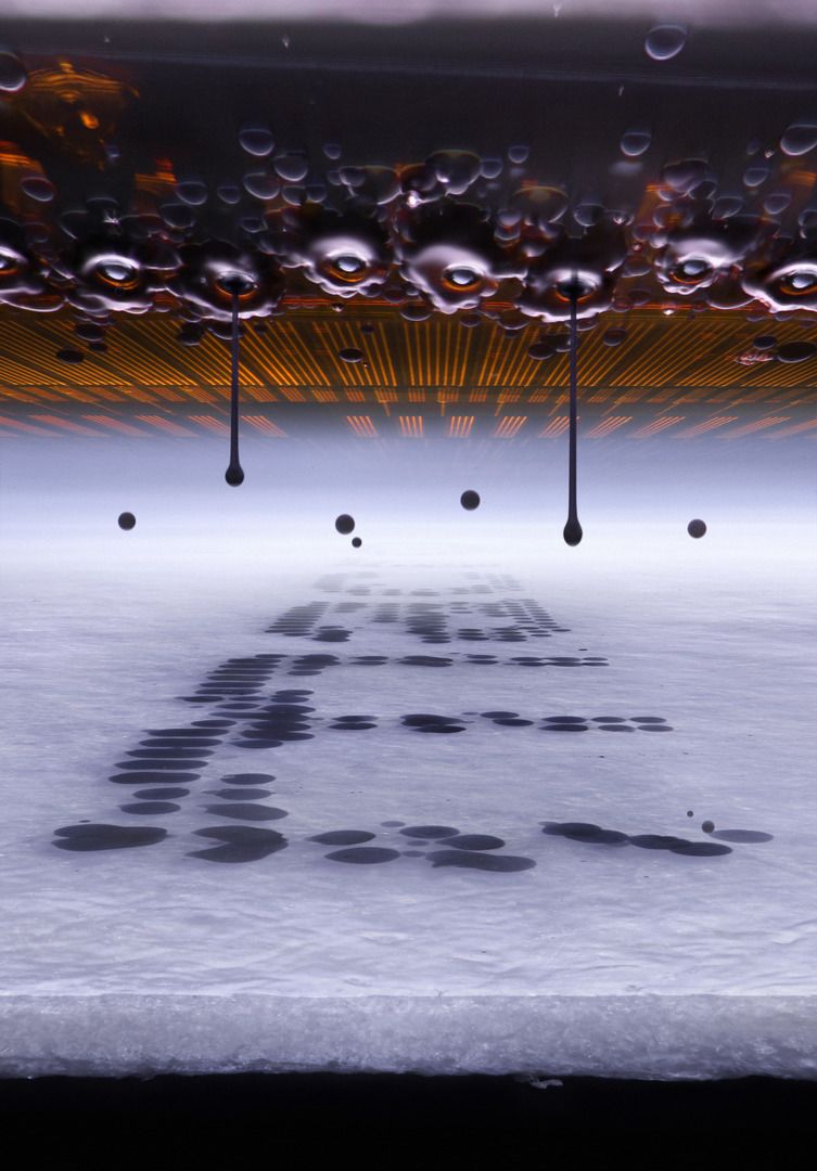 <i>Ole Bielfeldt via CNN Newsource</i><br/>First prize went to Ole Bielfeldt for this image of ink droplets inside an inkjet printer.