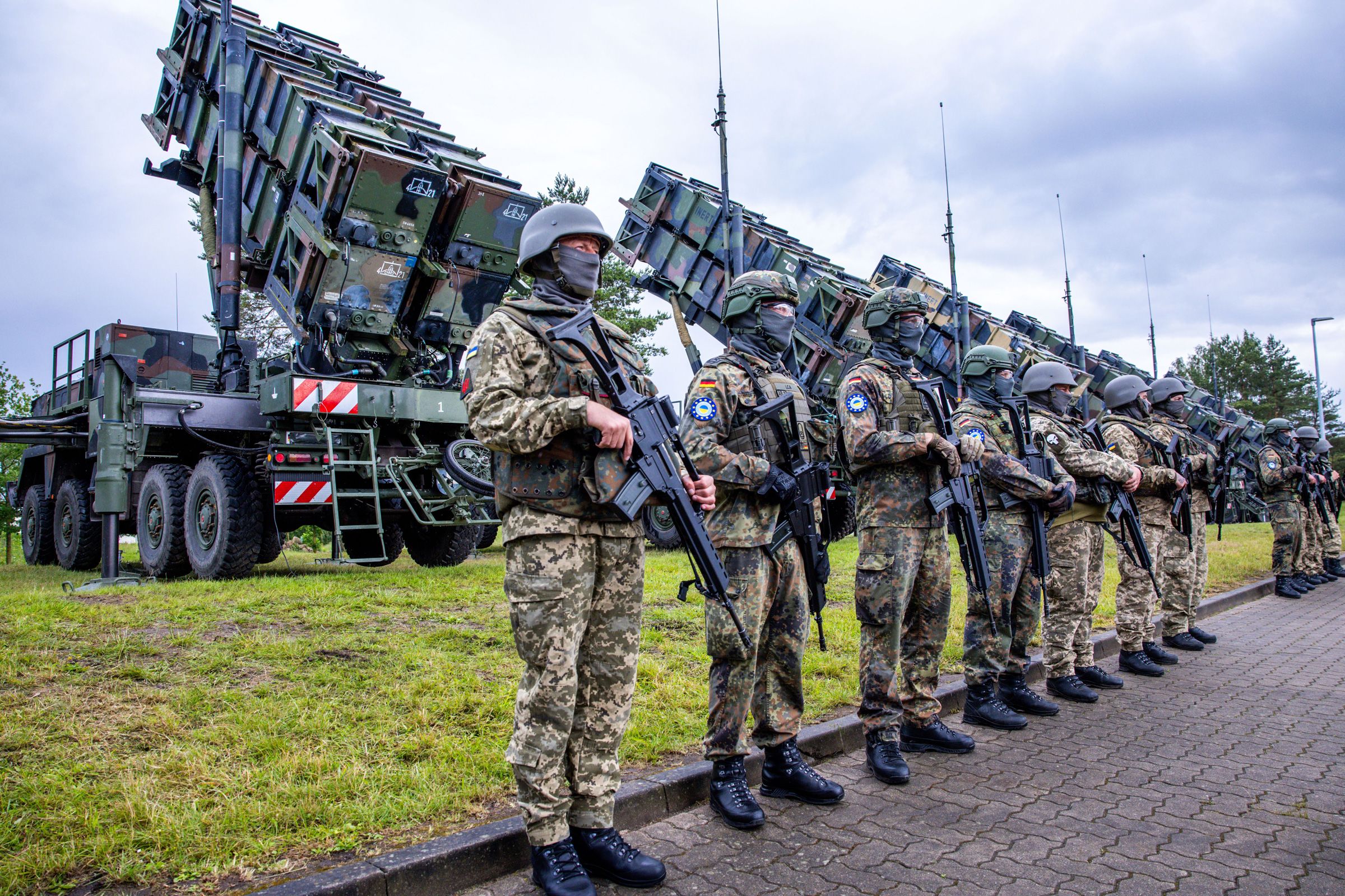 <i>Jens Büttner/picture alliance/Getty Images via CNN Newsource</i><br/>Ukrainian and German soldiers conduct training on the US-made Patriot air defense missile system at a military training area in Germany in 2024.