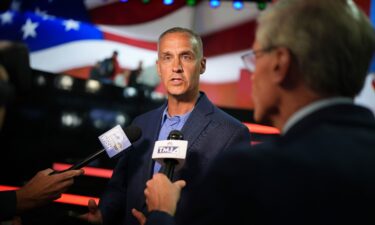 Corey Lewandowski speaks to the press in July 2024.