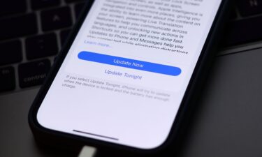 Update screen is seen displayed on a phone screen in this illustration photo taken in Krakow