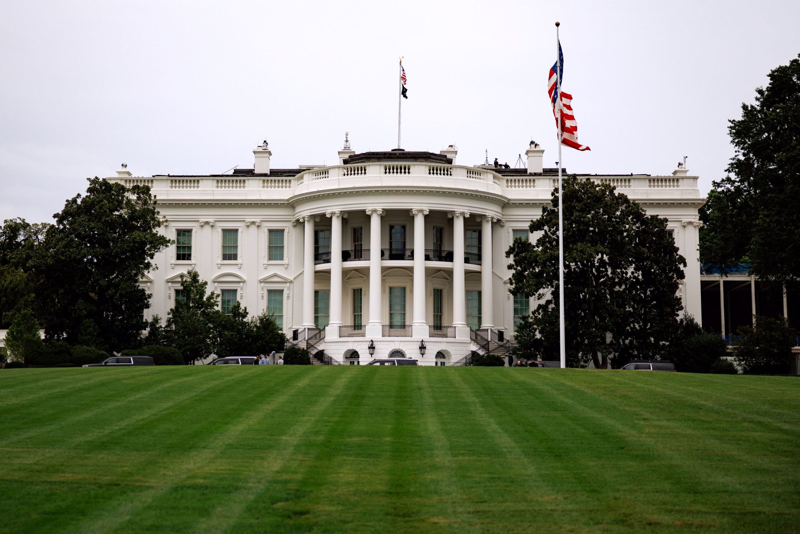 <i>Samuel Corum/Getty Images via CNN Newsource</i><br/>The White House is seen from the South Lawn on September 20