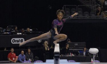 Athletes compete at the 2026 U.S. Gymnastics Championships.
