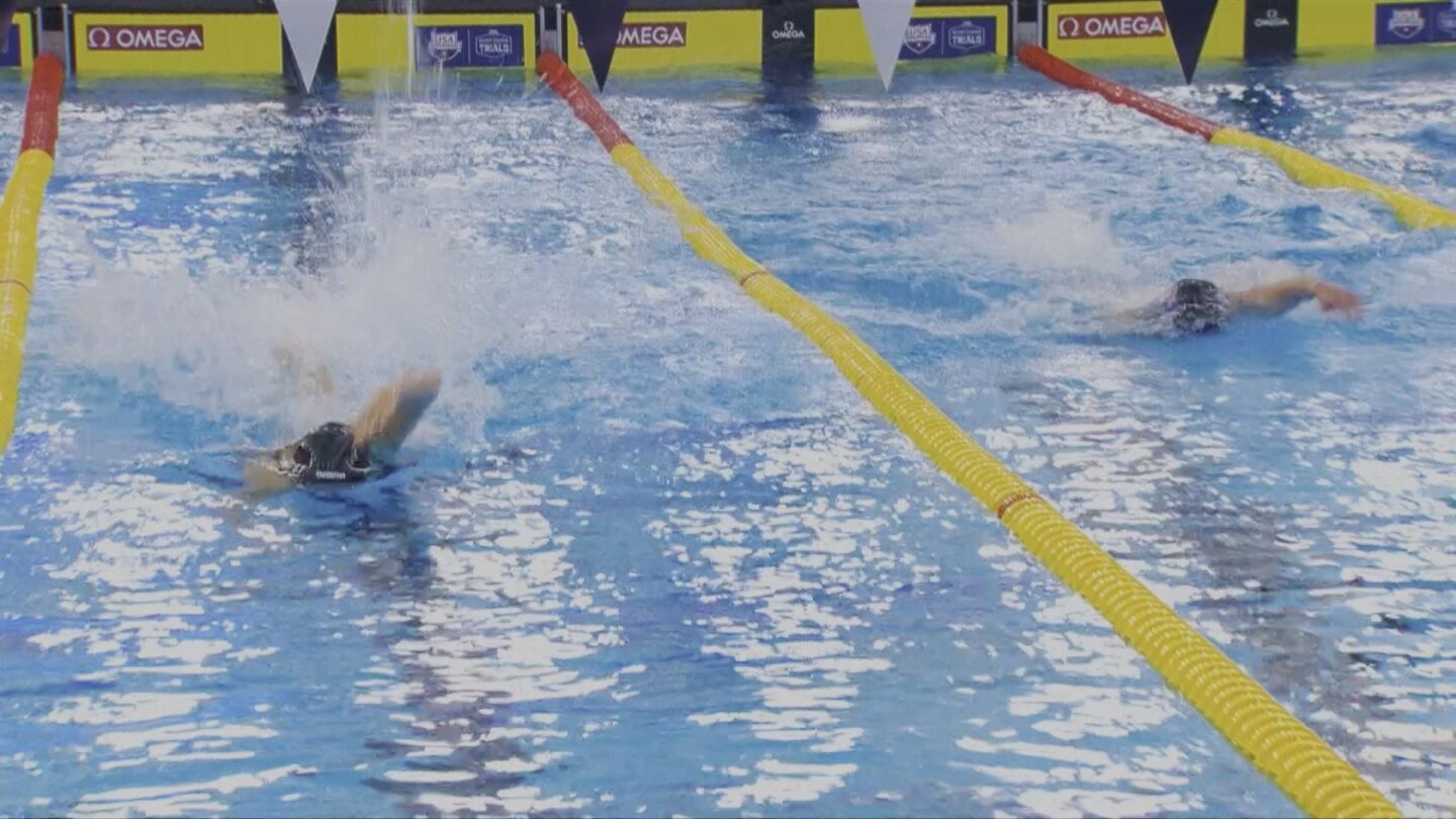 <i>NBC Olympics</i><br/>Two swimmers race side by side