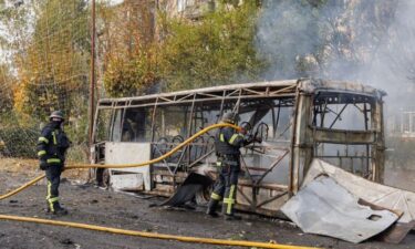 In this photo provided by the Ukrainian Emergency Service