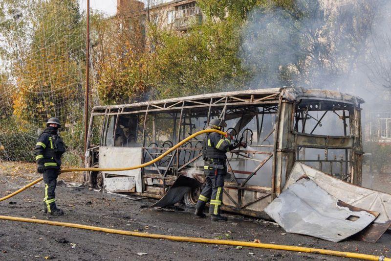<i>Ukrainian Emergency Service/AP via CNN Newsource</i><br/>In this photo provided by the Ukrainian Emergency Service